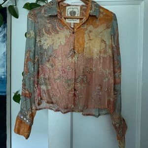 Elegant Floral Button Down Shirt